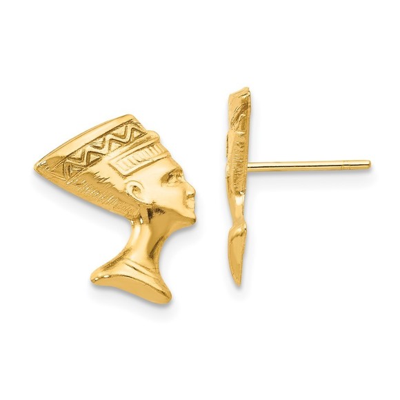 14k Yellow Gold Madi K Children's Kids Girls Jewelry Nefertiti Post Earrings